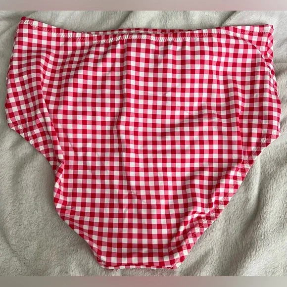 Draper James Pink and White Gingham Bikini Bottom - Picture 2 of 3